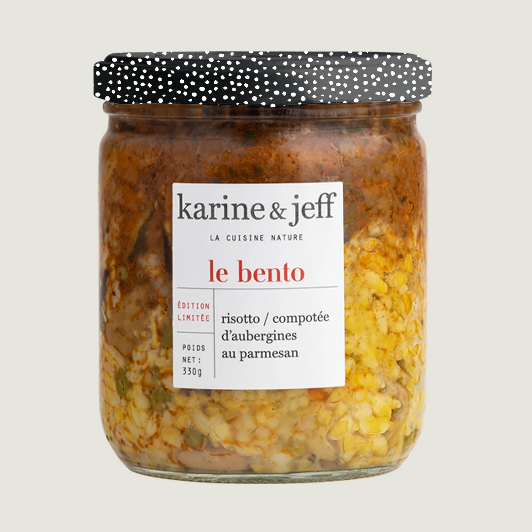Risoto / compota de beringela com parmesão