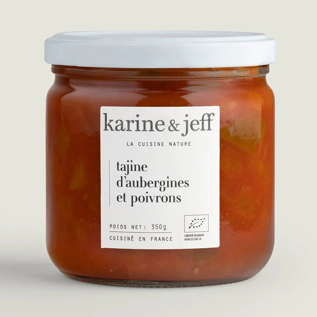Ideia de receita: tajine de beringela e pimentos / cuscuz com passas e ervas finas
